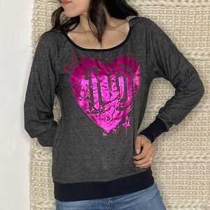 Self esteem Charcoal Gray Scoop Neck Lightweight Hoodie Size S